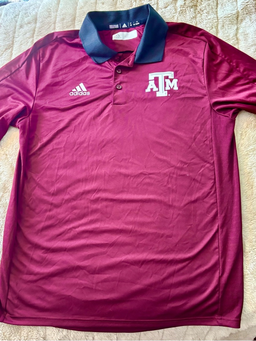 adidas Maroon Polo with Navy Collar and White Logos